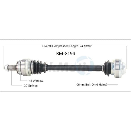 Surtrack Axle New Cv Axle Shaft, Bm-8194 BM-8194